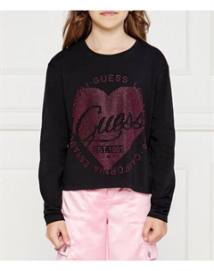 Блуза детская с сердцем из страз, черный Guess