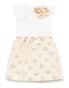 Комплект из топа и юбки в горох, белый Monnalisa