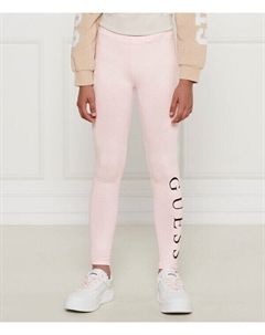 Легинсы для девочек облегающего кроя с большим логотипом, розовый Guess