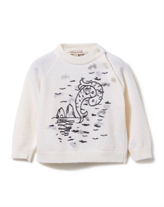 Шерстяной свитер с вышивкой, белый Pucci junior