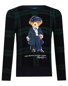 Свитшот детский в клетку с принтом, зеленый Polo ralph lauren