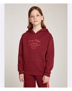 Толстовка детская с вышивкой, бургундия Tommy hilfiger