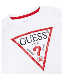 Лонгслив Regular Fit, белый / красный Guess