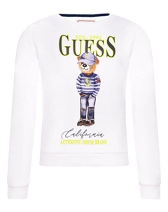 Свитшот детский с принтом медведя, белый Guess