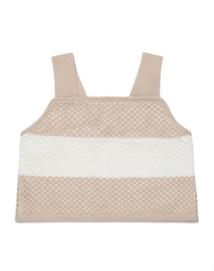 Вязаный топ в полоску, нейтральный цвет Max&co. kids