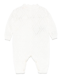 Ромпер с жаккардовым логотипом, белый Elisabetta franchi la mia bambina