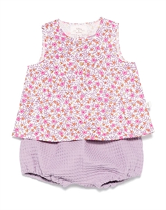 Комплект из топа и шортов с цветочным принтом, фиолетовый Teddy & minou