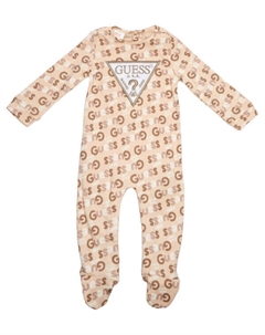 Боди детское с принтом и вышивкой, бежевый Guess
