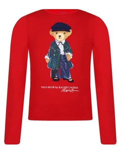 Кофта детская с фирменным медведем, красный Polo ralph lauren