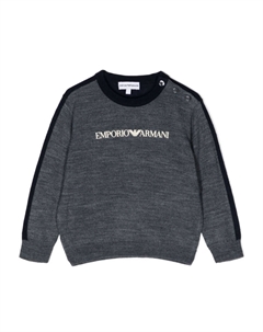 Джемпер с вышитым логотипом, синий Emporio armani kids