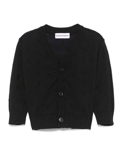 Кардиган с жаккардовым логотипом, синий Emporio armani kids