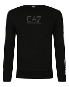 Свитшот детский с вышитым логотипом бренда, черный Ea7