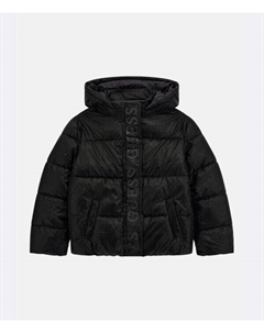 Куртка детская с капюшоном блестящая, черный Guess