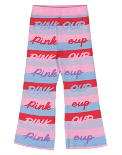 Полосатые брюки с надписью, синий Pinko kids