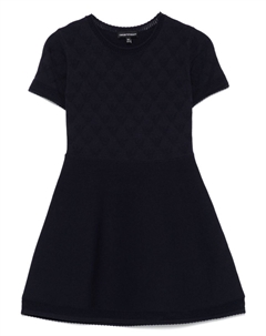 Платье с жаккардовым логотипом, синий Emporio armani kids