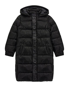 Куртка детская длинная с капюшоном, черный Guess