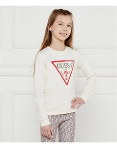 Толстовка детская с круглым вырезом, экрю Guess