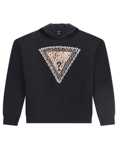 Толстовка Regular Fit с трегольным принтом, черный Guess