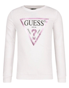 Толстовка Regular Fit, белый / розовый Guess