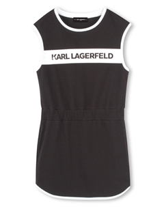 Платье с логотипом, черный Karl lagerfeld kids