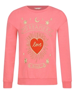 Свитшот детский с золотой вышивкой, розовый Guess