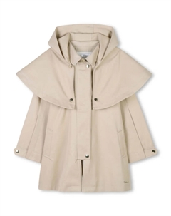 Тренч с капюшоном, нейтральный цвет Chloé kids