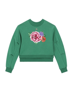 Kids толстовка с цветочным принтом, зеленый Dolce&gabbana