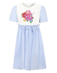 Kids платье со вставками, синий Dolce&gabbana