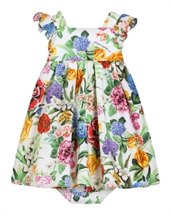 Kids платье с цветочным принтом, белый Dolce&gabbana
