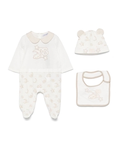 Kids комплект для новорожденного с нашивкой-логотипом, нейтральный цвет Dolce&gabbana