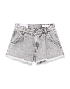 Джинсовые шорты с бахромой, серый Dondup kids