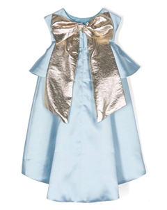 Атласное платье миди с бантом, синий Hucklebones london