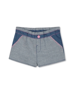Джинсовые шорты с нашивкой, синий Billieblush