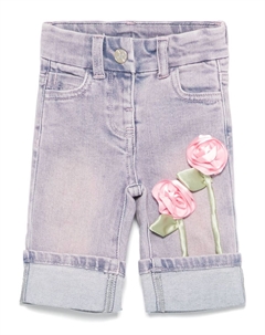 Джинсы с аппликацией, розовый Monnalisa