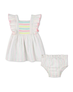 Комплект из платья и блумеров в полоску, белый Billieblush