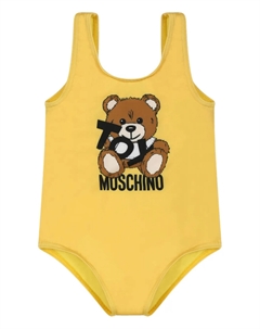 Купальник с мотивом Teddy Bear, желтый Moschino kids