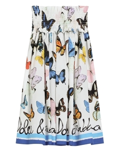 Kids юбка миди с графичным принтом, белый Dolce&gabbana