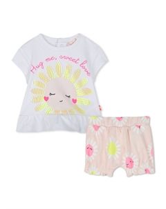 Комплект из топа и шортов с цветочным принтом, белый Billieblush