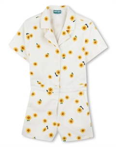 Ромпер с цветочным принтом, белый Kenzo kids