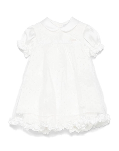 Комплект из топа и шортов из тюля пуэн-деспри, белый Monnalisa