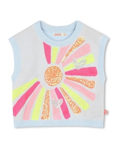 Трикотажный топ с пайетками, синий Billieblush