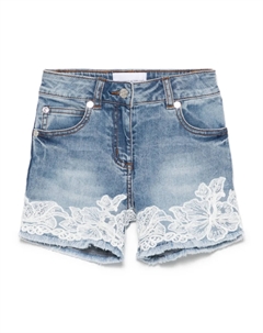 Junior шорты из цветочного кружева, синий Ermanno scervino