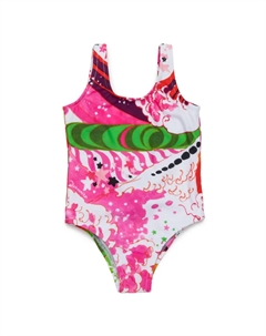 Купальник с графичным принтом, белый Dsquared2 kids