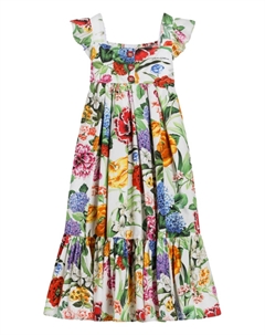 Kids платье с цветочным принтом, белый Dolce&gabbana