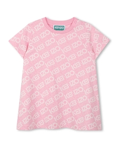 Платье с логотипом, розовый Kenzo kids