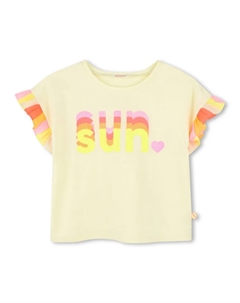 Комплект из шортов и футболки в полоску, желтый Billieblush