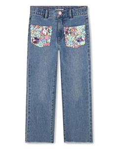 Джинсы с пайетками, синий Billieblush