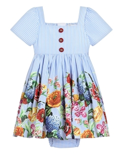 Kids платье в полоску, синий Dolce&gabbana