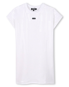 Платье-футболка с пайетками, белый Dkny kids