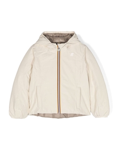 Пуховик с капюшоном и логотипом, белый K way kids